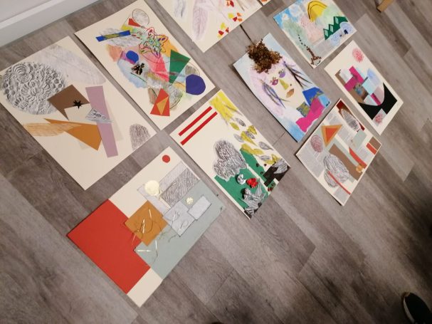 Collage und Frottage